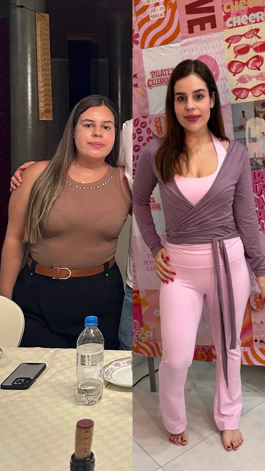 Antes e depois de uma aluna que treina com a Duda